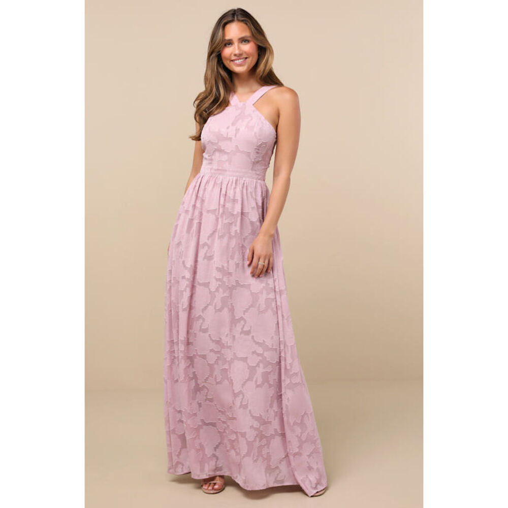 Lulus Love And Beyond Mauve Pink Burnout Floral Maxi Dress - Size XL